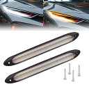Ygmylandbb流れるウインカーシーケンシャルデイライトledテープライト車用フォグランプヘッドライトLEDチップ搭載15.5cmDC9-16V対応2色発光ホワイトアンバーIP67防水防塵汎用高輝度省エネ耐衝撃