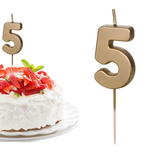 PartyDecoパーティーデコナンバーキャンドル5ゴールドSCU9-5