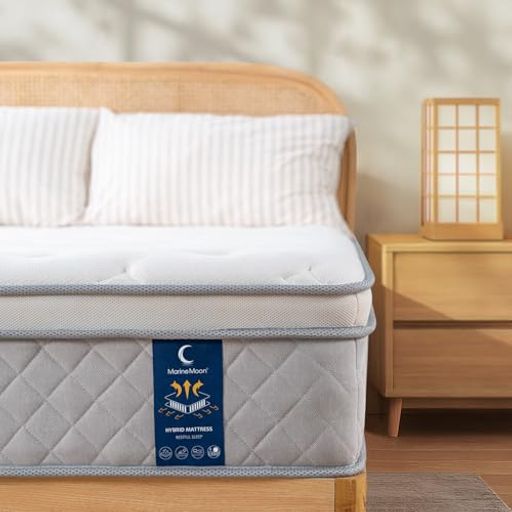 MarineMoonマットレスダブル高反発極厚23cmポケットコイル660個高密度通気性◎3Dメッシュ層追加ベッドスプリングマットレス底付き感なし195x140x23cm