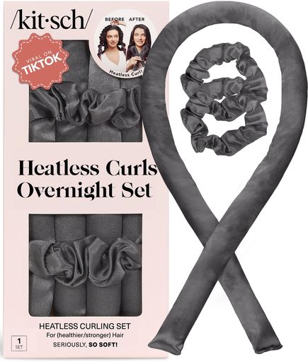 Kitsch Satin Heatless Curling Set - Hair Rollers for Heatless Curls | Heatless Hair Curlers & Hot Rollers | Hair Curlers To