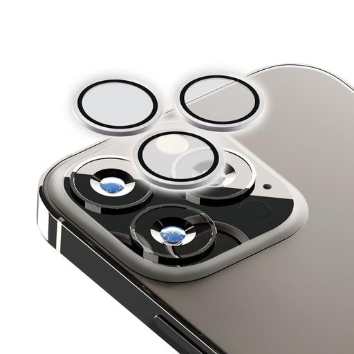 PremiumStyleiPhone14Pro/14ProMax用カメラレンズプロテクター[シルバー]PG-22SCLG07SV