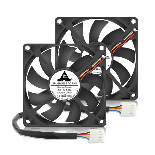 GDSTIME2PCS80MMX15MM12VDC、PCケースファン、4ピンPWM、コンピュータCPU冷却ファン