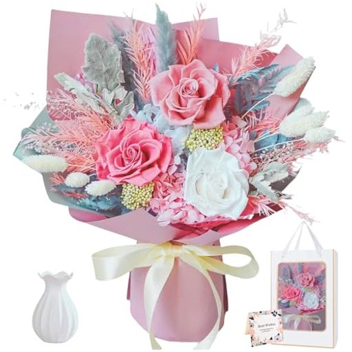 プリザーブドフラワー花束卒業式ブリザードフラワーバラプリザーブドフラワープレゼント花束誕生日生花枯れない花母の日女性人気ブーケ入学式ギフト花瓶付き香りあり