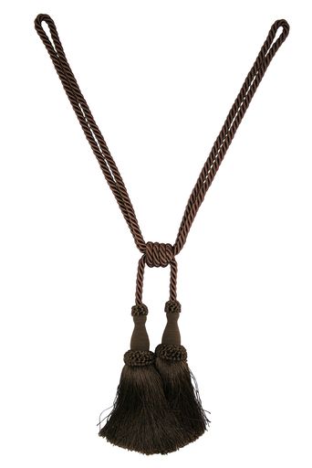 ゴージャスフリンジ2房タッセルカーテン留めダークブラウンJT-1-DBR-M