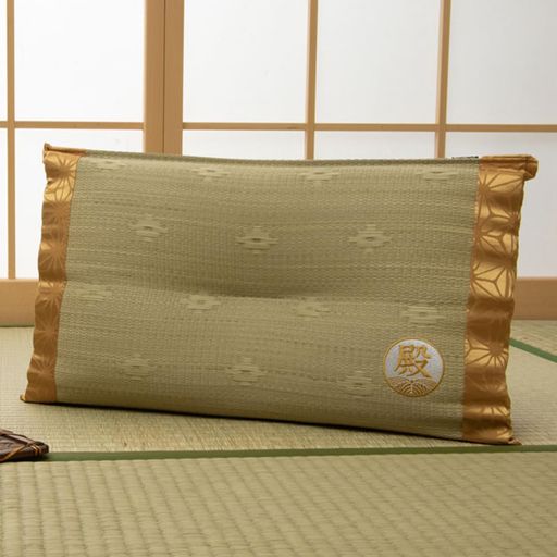イケヒコ い草 寝具 まくら 国産 い草 ギフト 箱付き くぼみ平枕 殿 男性向け 抗菌防臭 消臭 約50x30cm #7554809 ナチュラル