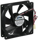 X-FAN9CM角×25MMケース用 低速(色/黒・リブ無)ミネベア製ボールベアリング仕様 2ボールベアリング、スピードセンサー付 2000RPM/25.46DB ファンモータ RDL9025NMB20(2)