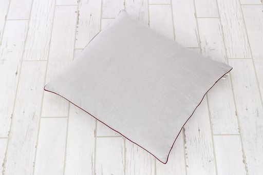 DDintexディーディーインテックス座布団カバー60リネンナチュラル(パイピングレッド)55x59cm[日本製リ..