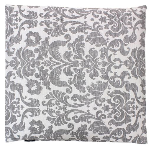 メリーナイト座布団カバー「デコ」グレー約55x59cm銘仙判ファスナー式光沢感ダマスク柄モダン和洋室洗..