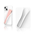 Leeneen口紅リップグレーズ電話ケースバックスティックオンホルダー携帯電話用、携帯電話用シリコンリップホルダー、自己粘着リップグロスホルダー電話ケース、iPhoneおよびAndroid用(白)