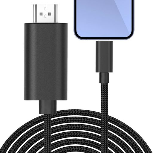 ChayooPhoneHDMI変換ケーブル3M【電源不要】AV交換アダプタPhone/Padの画面をテレビに映す1080P大画面..