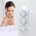 電動ボディブラシ、壁掛け式ボディブラシ、柔らかい毛、3つの回転スキンシャワーブラシヘッドでクレンジング、角質除去、マッサージ用充電式ボディシャワーブラシ(白)