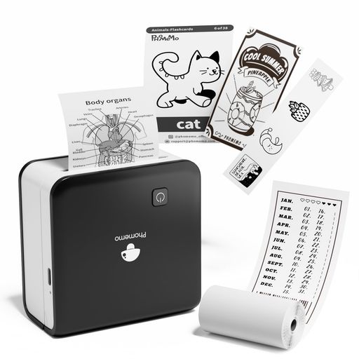 PhomemoミニプリンターサーマルプリンターM02Pro300DPIスマホ対応ポータブル式モバイルぷりんたーポータブル式フォトプリンタメモステッカープリンタポケットぷりんたー感熱白黒写真印刷Bl…