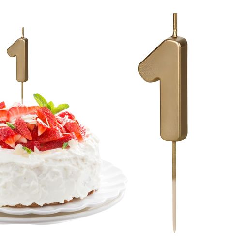 PartyDecoパーティーデコナンバーキャンドル1ゴールドSCU9-1