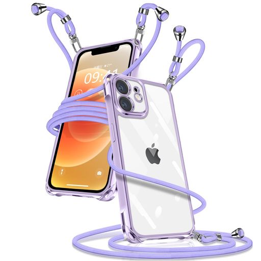乐天商城 - Muciyazi 用の iPhone 12 ケース クリア ショルダー アイフォン12 カバー 肩掛け 斜めかけ 縄掛けケース 透明 薄型 軽量 TPU 携帯ケース 紐付き 長さ調整可能 取り外し可能 落下防止 紛失防止 ワ…