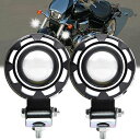 Ygmylandbbバイクフォグランプ10WイカリングLEDヘッドライト補助灯12V24Vハイライト/ローライト/高速点滅汎用2個セット(2)