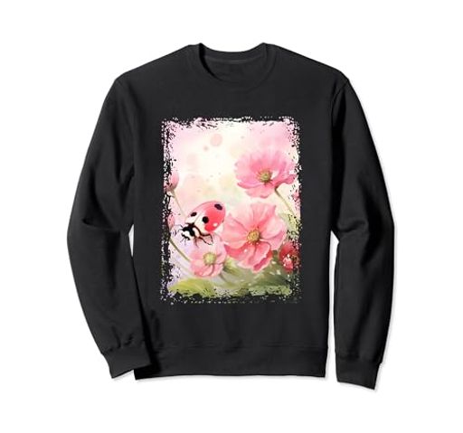 ピンクてんとう虫花女の子女性虫動物昆虫恋人トレーナー