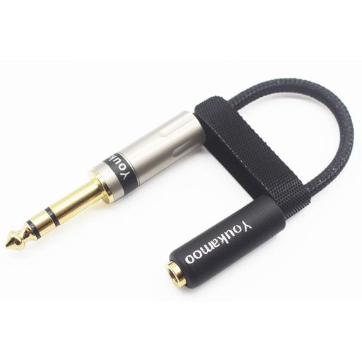 [1/4インチTRS6.35mmオス]8芯銀メッキ線ハンドメイドケーブル採用変換プラグ[6.35mm-4.4mm5極バランス..