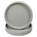OUNONAプランター植木鉢受皿トレートレイ丸いプレート陶器浅皿2個セットサボテン鉢観葉植物花鉢置き台インテリア部屋オフィス業務用園芸用品ダークグレー10x1.5cm