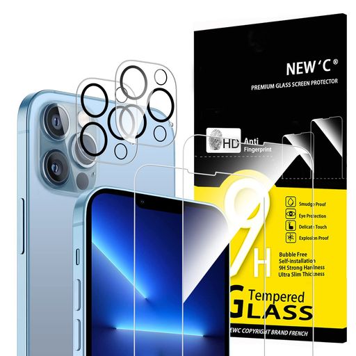 NEW’C4個パック、IPHONE13PROMAX用強化ガラススクリーンプロテクターX2、カメラ保護用カメラ強化ガラスX2、傷防止、気泡なし、非常に耐久性に硬度9Hガラス NEW’C4個パック、IPHONE13PROMAX用強化ガラススクリーンプロテクターX2、カメラ保護用カメラ強化ガラスX2、傷防止、気泡なし、非常に耐久性に硬度9Hガラス