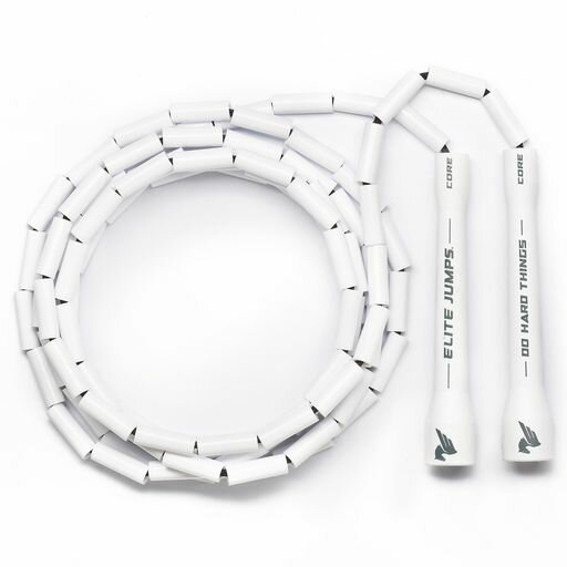 EliteSRSEliteJumpsビーズ縄跳び|調節可能なジャンプロープ壊れないハンドルと飛散防止ビーズ付き|エクササイズ器具用のクロスオーバー縄跳び|セグメント化された縄跳び