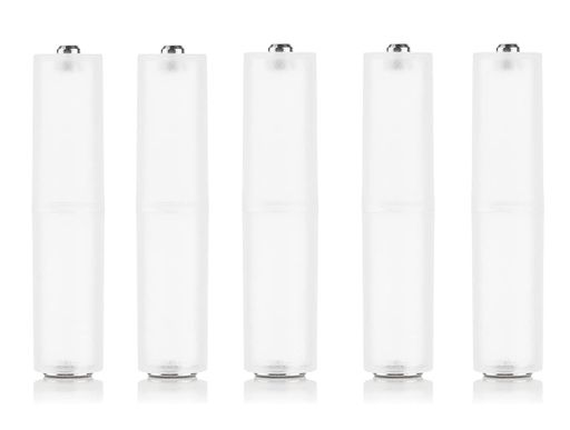 JUTOSU単4形電池を単3形電池に変換電池変換アダプター透明バッテリーアダプターAAA電池をAA電池に変換バレルバッテリーコンバーターホルダー単4電池スペーサー(5)