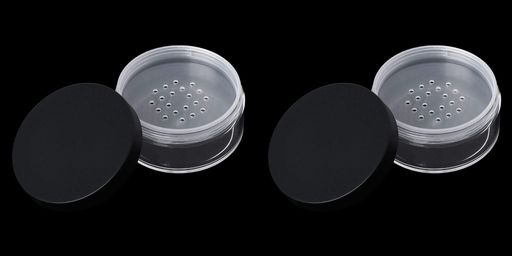 PAVIKEコンパクトパウダーケースルースパウダー容器プラスチック2本パウダーケース携帯用詰め替え容器旅行化粧品小分けフェイスパウダーケースルースパウダーケース