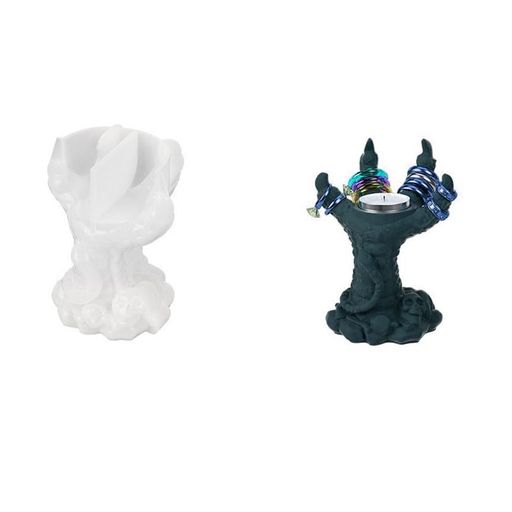 キャンドルホルダー作成用型ゴーストクローキャンドルホルダー型エポキシ樹脂鋳造用DIYキャンドルステ..