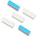 5個セットラジエーターヒートシンクラジェーターアルミニウム製コンピュータ用35MMX10MMX10MMシルバートーンブルー感熱テープ付き(2)