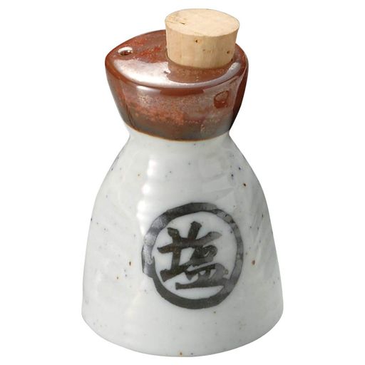 山下工芸塩・コショウ入れ白φ6x10cm梨地六兵衛塩入14088980