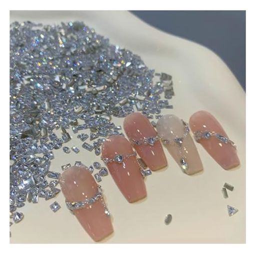 ネイルラインストーン100個セットネイル用輝くそして透明なネイルパーツストーン立体小さいクリアキラ..