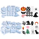 ハロウィンモールド ハロウィンシリコンモールド シリコンモールド ハロウィン風 ハロウィン 【2点セット】 カボチャ 骸骨 コウモリ 魔女の帽子 幽霊 ロウソク...