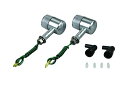 ポッシュ(POSH) バイク用品 ウインカー アルミマシンド 71タイプ ロングステー シングル球(電球無し) 2個入り M10 シルバーボディ/オレンジレンズ 091092-L3