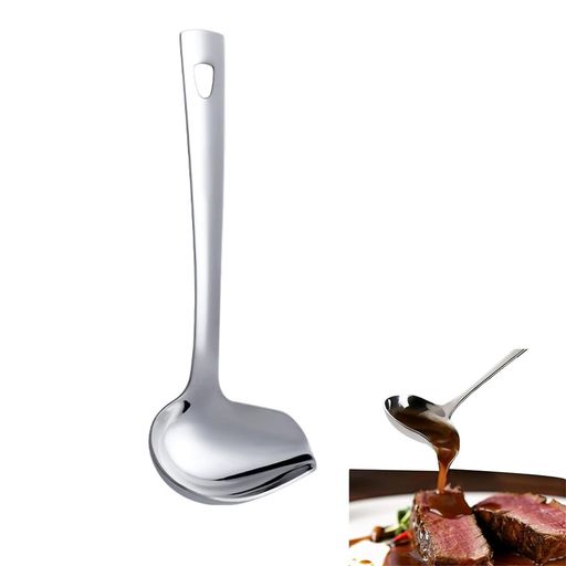 横口レードルダックビルスプーングレイビーレードル小ステンレス取り分けスプーン衛生丈夫洗いやすい食洗機対応調理器具錆びにくい(シルバー)