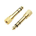 CABLEMATTERS2個セット3.5MM6.35MM変換アダプタ、ヘッドホンジャック変換プラグ、金メッキステレオアダプター6.3MMオス3.5MMメス変換