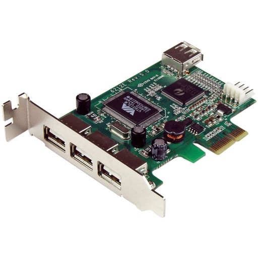 StarTech.comHighSpeedUSB2.04ポート増設PCIExpresカードロープロファイル対応外部ポートx3/内部ポートx1PEXUSB4DP