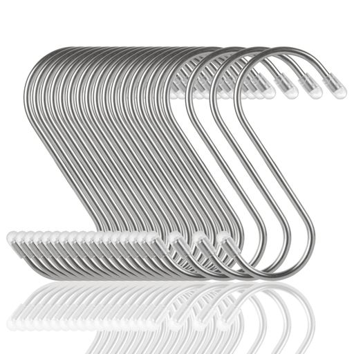 やぬきS字フック【100個セット】S字フック小S型フックステンレス8.8CMビニールカバー付き耐荷重9kgお風..