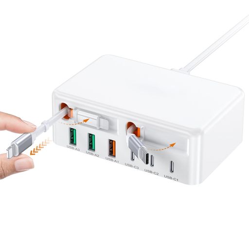 ⚡【6ポート USB コンセント】わずか30分で、お使いの携帯電話を60%まで充電できます。3 x USB C PD 3.0ポート(最大20W)、3 x USB Aポート(最大18W)を備えた6 in 1 USB 充電器は、合計100ワットの最大出力をサポートします。待つ必要はありません。時計、イヤホン、携帯電話、ファン、その他の6つの異なるデバイスを同時に充電できます。