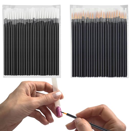 【ネイルブラシセット】ブラシの先が尖った形となり、ユニークで美しいアイラインとリップラインを作成するのに役立ちます。細部まで簡単に仕上げ、完璧な効果を発揮することができます。 【素材】良質なナイロン毛でできており、柔軟で、滑らかで、極細で、様々なネイルアートが簡単に取り扱いできます。サイズ:長9cm、ブラシ毛長1cm。 【使い捨て】使い捨てデザインなので、使用後はそのまま捨てることができ、お手入れが簡単で衛生的です。透明なキャップも付いていて、筆先をしっかり保護します。小型で持ち運びやすいデザインなので、オフィスや出張、旅行に最適です。 【幅広い用途】この多機能のメイクブラシは、ジェルネイルだけでなく、口紅、リップグロス、アイライナー、アイシャドウ、その他の化粧品に使用できます。初心者からプロまでご使用いただけます。 【パッケージ】使い捨てネイルブラシ100本セット。イエロー毛50本入り、ホワイト毛50本入り。