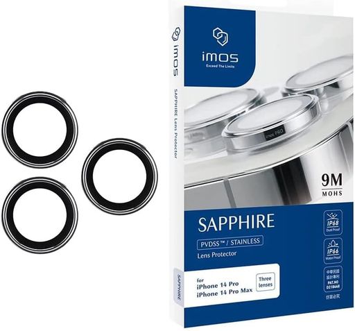 【imos】ForiPhone14Pro/14ProMaxSapphireAluminiumAlloyLensProtector-Silver