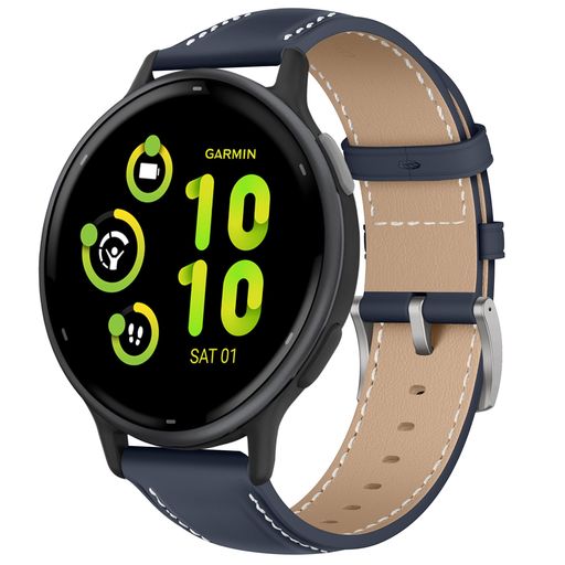 [LANQII] レザーバンド 20MM GARMIN FORERUNNER 165 /165 MUSIC /245/645/GARMIN VIVOMOVE TREND/SPORT/VIVOACTIVE 5/VENU SQ 2 MUSIC