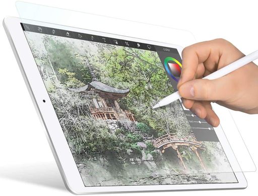 エレコムiPad10.5第3/1世代(2019/2017年)フィルムペーパーテクスチャ反射防止ケント紙タイプ簡単貼り付け固定シール付紙のような描き心地TB-A19MFLAPLL-G