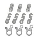 TITO TITANIUM チタン合金 自在金具 ロープフック 超軽量耐久 ロープ張り アジャスター アウトドアキャンプ テント 用品 ハンガー ロープ長さ調整 10個入 (シルバー)(4)