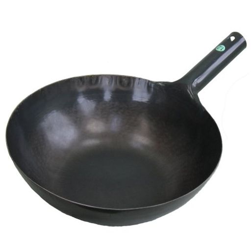 Woks - 山田照明(YamadaShomei)山田工業所鉄打出片手中華鍋(板厚1.2mm)24cm