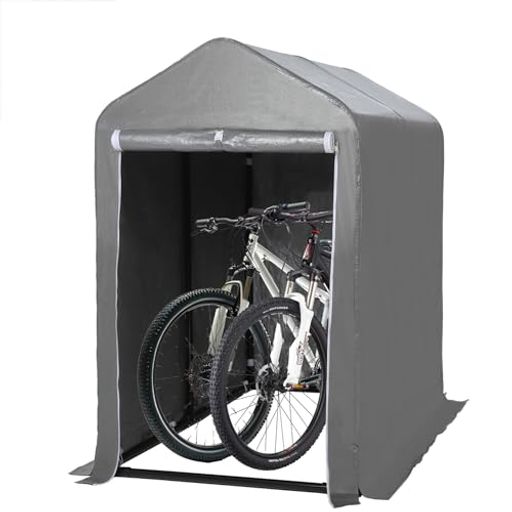 ユーカー(Euker)サイクルハウス サイクルポート 1-2台収納 完全防水/耐風強化 耐水圧2000mm 自転車置き場 バイクガレージ 組立簡単 UVカット遮熱 防錆 家庭用・アウトドア・屋外用(幅95x奥行176…