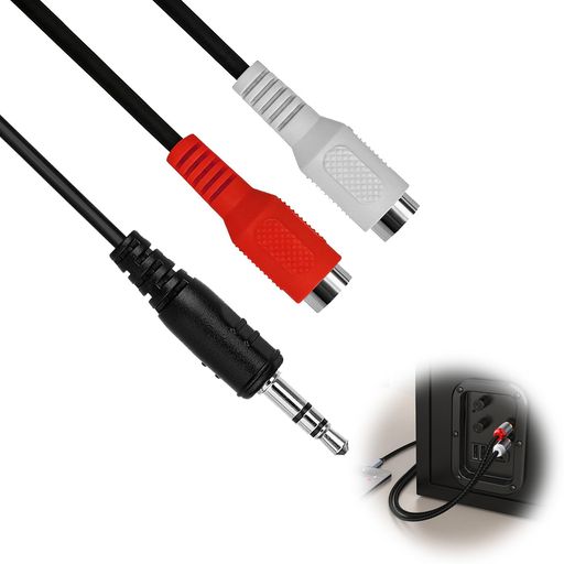 RCA 3.5mm 変換 ステレオミニプラグケーブル 3.5mmオス - RCA赤白端子 オーディオ...