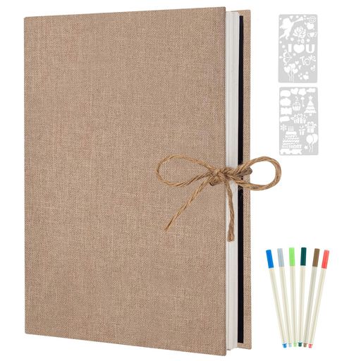 AIORアルバムフォトアルバム貼るタイプフリー台紙麻縄飾り写真アルバム30枚/60ページ手作りフォトブッ..