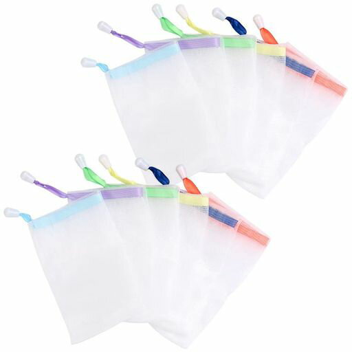 泡立てネット石鹸用石鹸ネット10個セットランダムな色石けんネット洗顔角質除去石けんバッグメッシュ素材