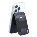 MAGCAマグネット式カード型iPhoneスタンドカードポケット3ポケットMagsafe対応ブラックZ3106