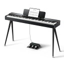 DonnerOURAS100電子ピアノ88鍵盤ハンマーアクッション木製初心者セットMIDI対応256ポリフォニー3xオリジナルデモ3本ペダルスタンドアダプター日本語説明書付きブラック(2)