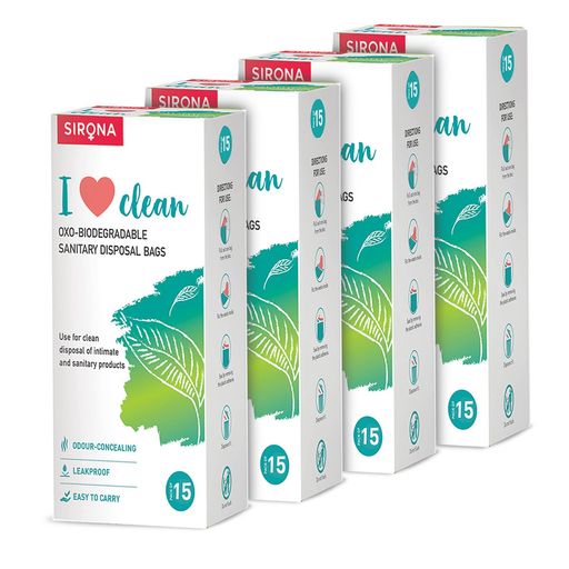 SIRONA PERSONAL DISPOSAL BAGS – 60 BAGS FOR DISCREET TAMPONS SAN...